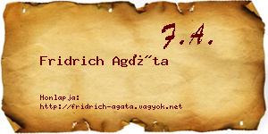 Fridrich Agáta névjegykártya